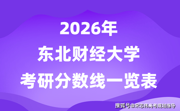 東北財經大學2026考研分數線一覽表（含2025年複試線）
